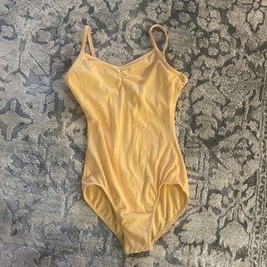 Mirella Yellow Camisole Leotard. Size is Adult Small.